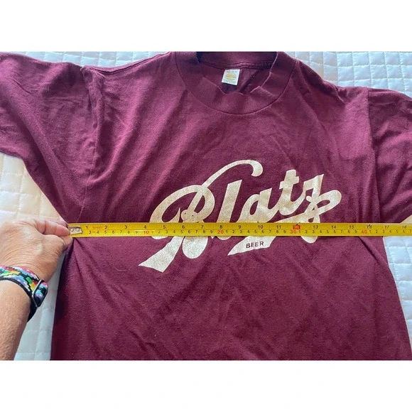 Vintage 1970s Blatz Beer TShirt Medallion Tag Made in USA Burgundy M 38/40 50/50